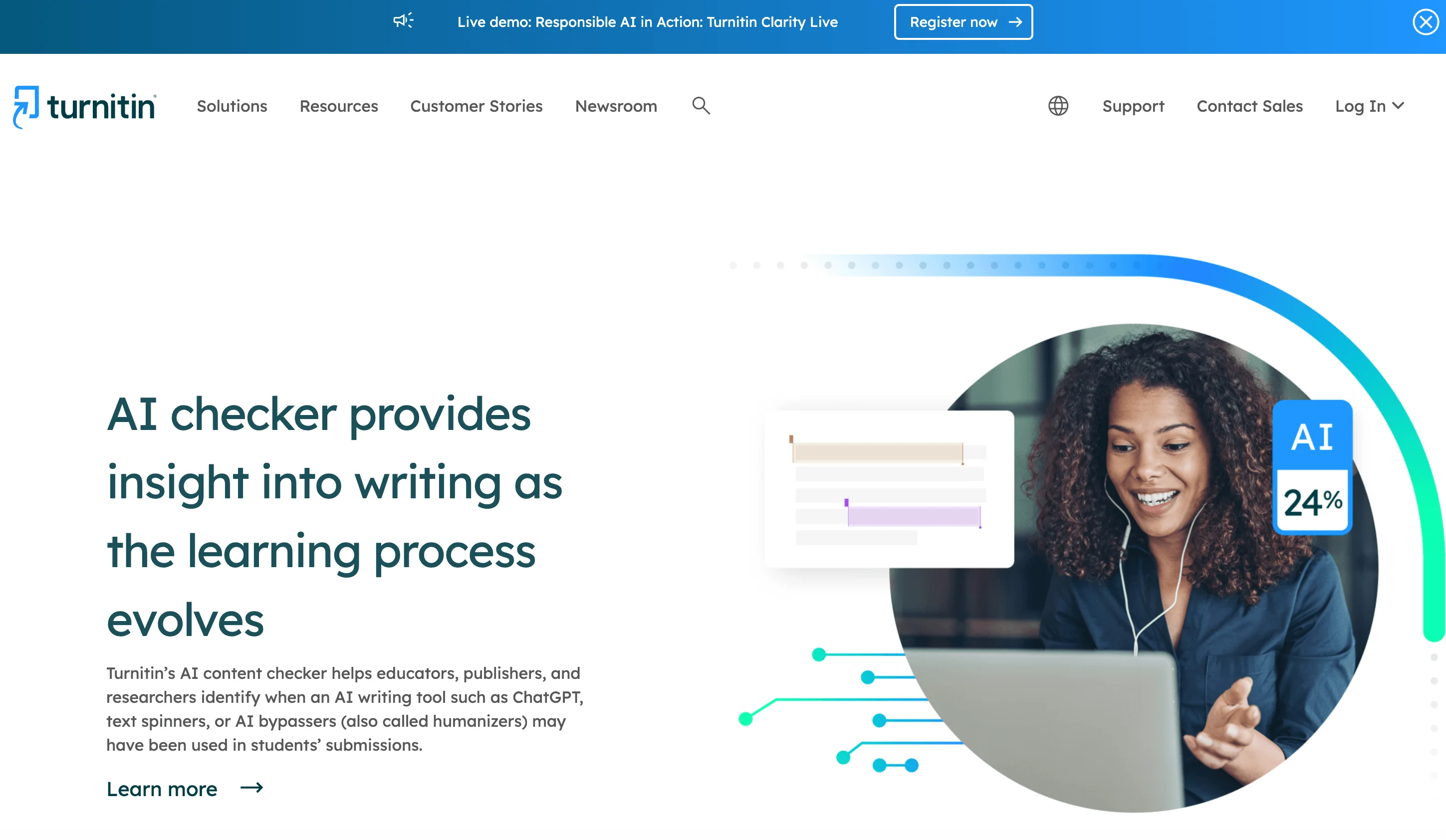AI content checker homepage AI content checker homepage