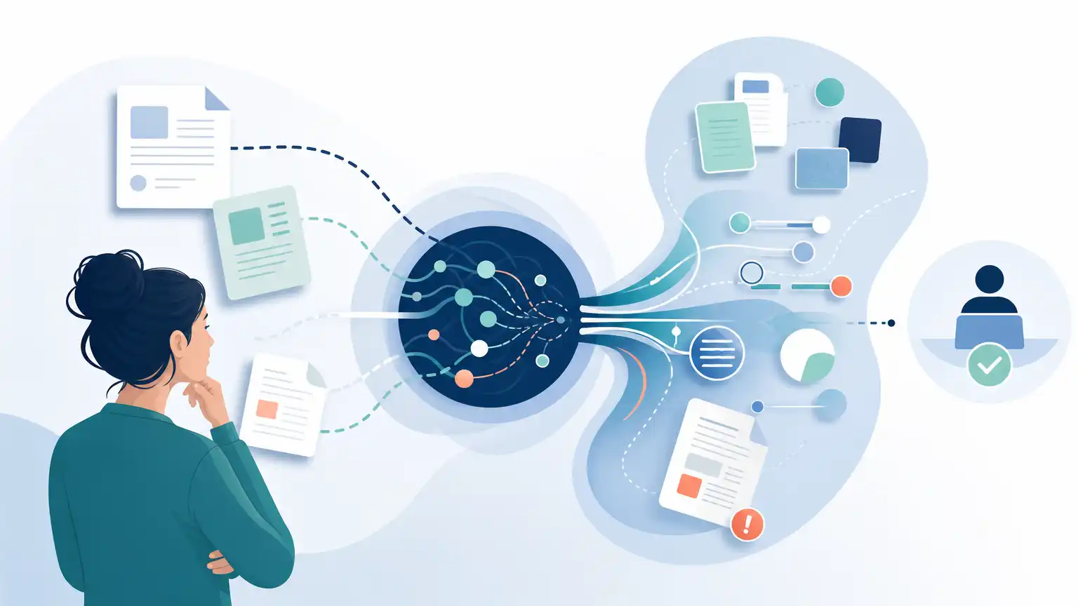 Editorial visual explaining why some ai use may not produce a simple answer for students reviewing Turnitin results. Editorial visual explaining why some ai use may not produce a simple answer for students reviewing Turnitin results.