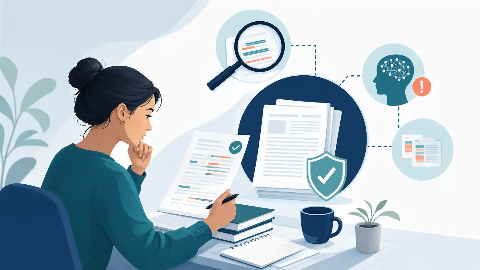 Editorial visual explaining key takeaways for copy-and-paste risk for students reviewing Turnitin results. Editorial visual explaining key takeaways for copy-and-paste risk for students reviewing Turnitin results.