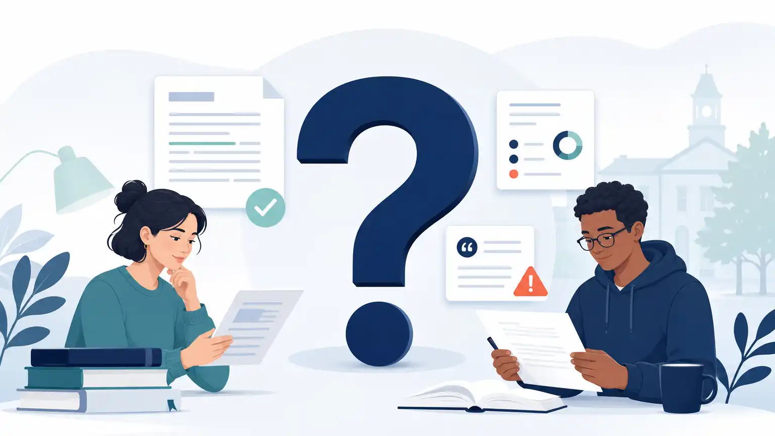 Editorial visual explaining frequently asked questions for students reviewing Turnitin results. Editorial visual explaining frequently asked questions for students reviewing Turnitin results.