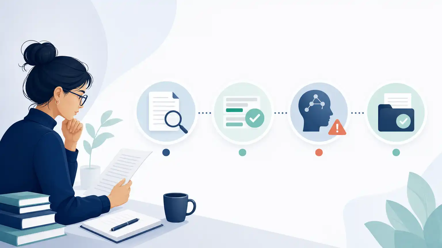 Editorial visual explaining what to check while you wait for students reviewing Turnitin results.
