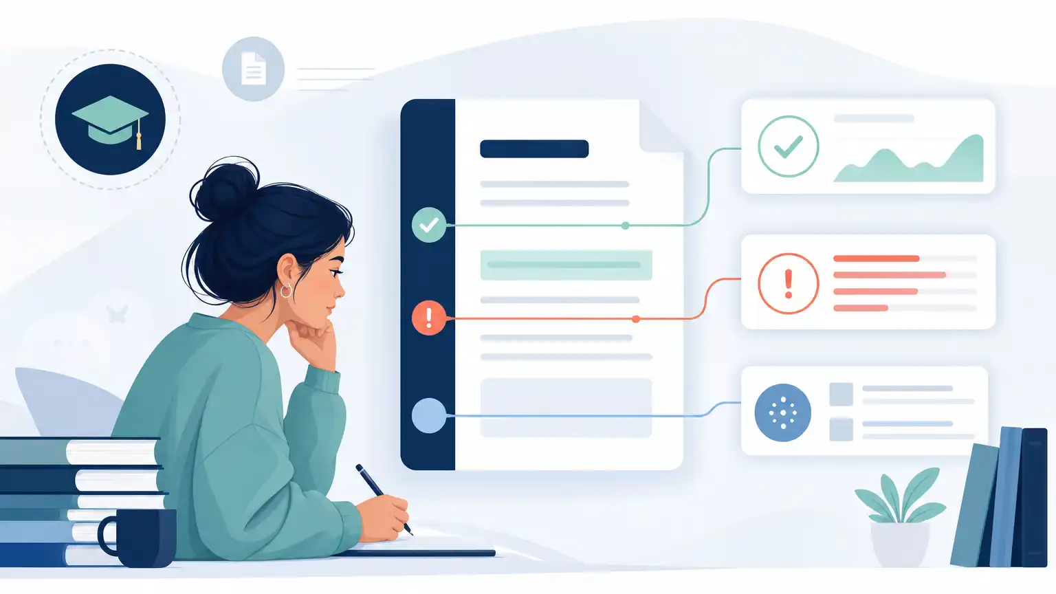 Editorial visual explaining why student access depends on assignment settings for students reviewing Turnitin results. Editorial visual explaining why student access depends on assignment settings for students reviewing Turnitin results.