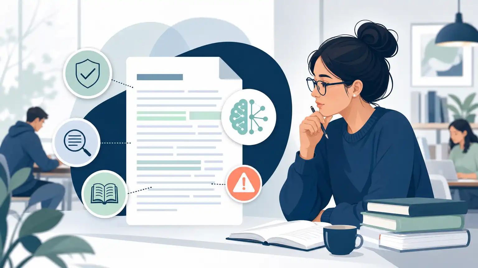 Editorial visual explaining key takeaways about turnitin's ai detector for students reviewing Turnitin results. Editorial visual explaining key takeaways about turnitin's ai detector for students reviewing Turnitin results.