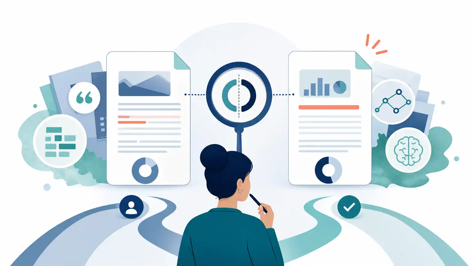 Editorial visual explaining when a similar score still means something different for students reviewing Turnitin results. Editorial visual explaining when a similar score still means something different for students reviewing Turnitin results.