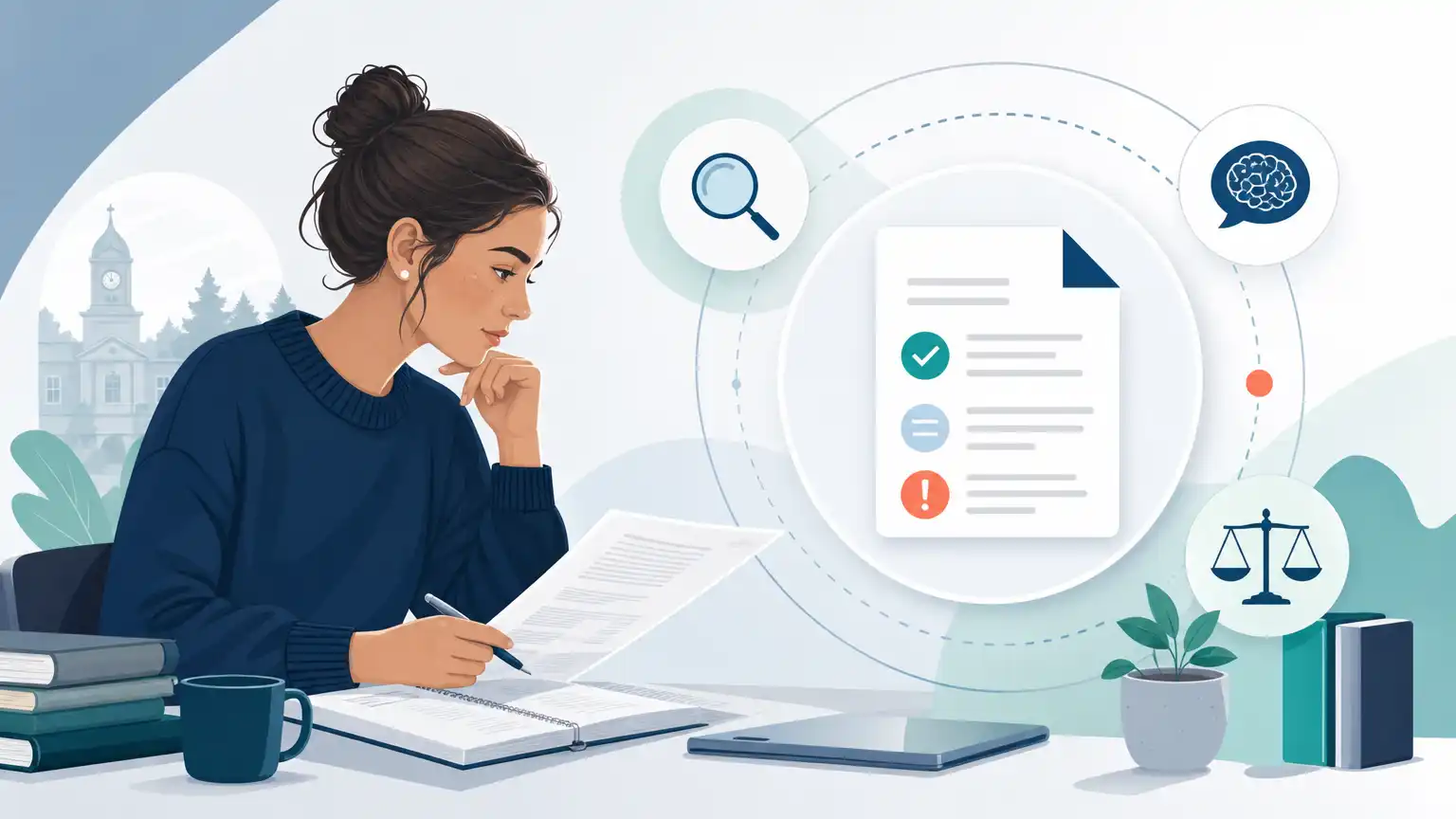 Editorial visual explaining key takeaways for comparing ai detectors for students reviewing Turnitin results. Editorial visual explaining key takeaways for comparing ai detectors for students reviewing Turnitin results.